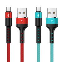 Kabel USB Type-C Jalinan Nilon Konektor Logam Pengisian Cepat 3A Konduktor Tembaga Murni Multi-Warna untuk Perangkat Printer