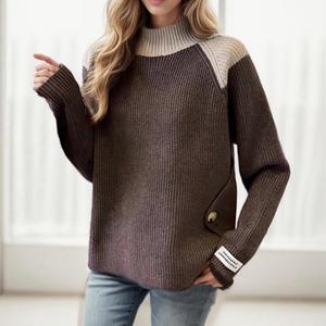 Maglione da Donna Personalizzato Autunno Inverno, Alta Qualità, Caldo Pullover a Collo Alto Lavorato a <span class=keywords><strong>Maglia</strong></span>, Collezione 2026 - Product Image 6