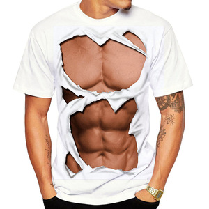 Men Large Size Novelty <strong>Party</strong> Cosplay <strong>Tshirts</strong> 3d Print Graphic Fake Muscles T-shirt - Product Image 5