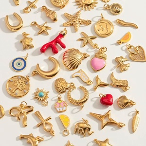Custom Designer <b>Gold</b> Plated 316L Stainless Steel Jewelry Pendants & <b>Charms</b> for <b>Bracelet</b> Making DIY - Product Image 1