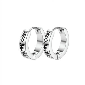 Pendientes de Aro Personalizados de Acero Inoxidable 316L, Elegantes, Impermeables, Estilo Occidental, para Hombre - Product Image 1