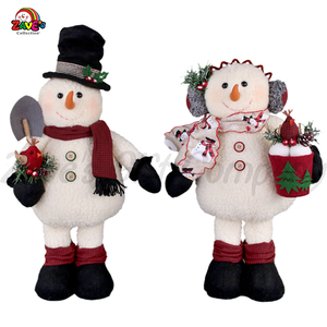 Zaves 18 pollici stile Country in piedi pupazzo di neve con tazza di uccelli accessori per interni ed esterni fabbrica di natale all'ingrosso - Product Image 2