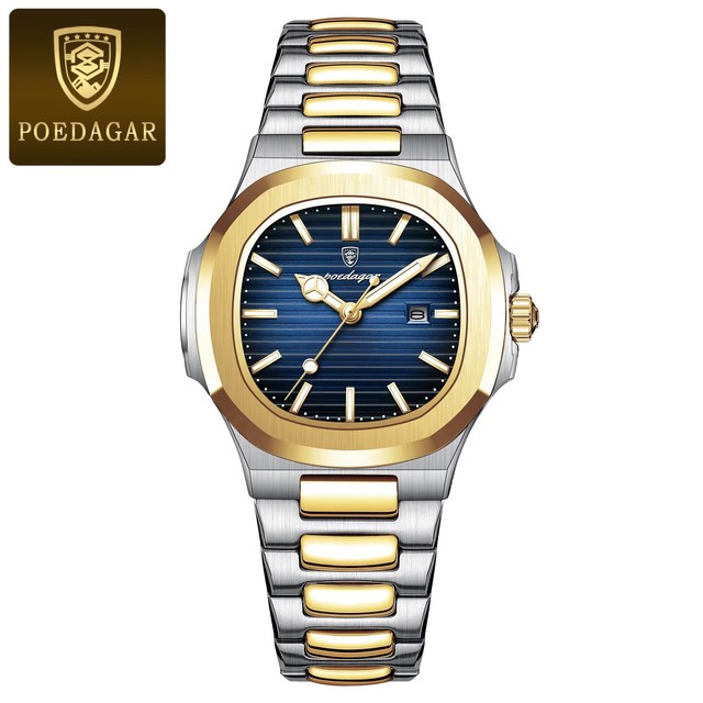 POEDAGAR 789 Simple Dial Square 3ATM Deep Waterproof Women Fashion Ladies Quartz Movement Watch Stainless Steel Strap Watches