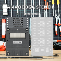 Stensil Reballing Amaoe BGA MBGA-IP Set Platform Timah untuk iPhone 7-15 PRO MAX Chip Nand Wifi Baseband Aplikasi Ponsel