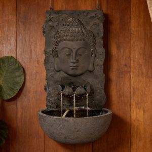 <span class=keywords><strong>Fontaine</strong></span> murale décorative en résine de fibre de verre rectangulaire, énergie <span class=keywords><strong>solaire</strong></span> avec batterie, pour l'intérieur et l'extérieur, <span class=keywords><strong>Bouddha</strong></span> - Product Image 6