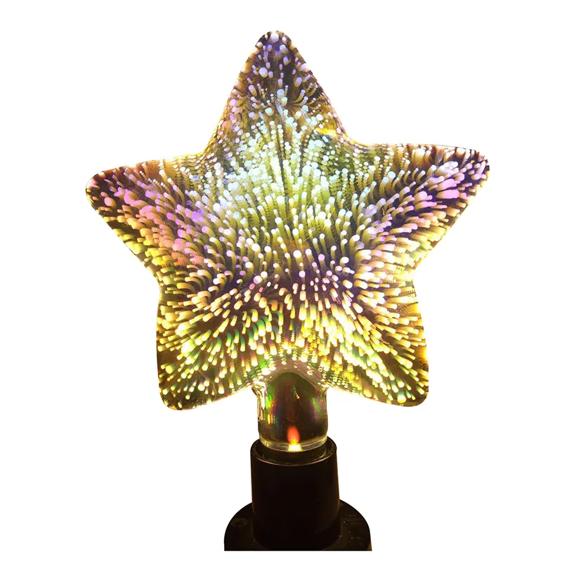 Tatil aydınlatma yıldız Led dekoratif ampul 3D havai fişek etkisi dekorasyon noel lambaları
