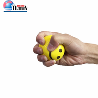 Balle anti-stress en PU avec logo personnalisé, visage amusant jaune, balle anti-stress pour enfants, balle souriante, balle anti-stress