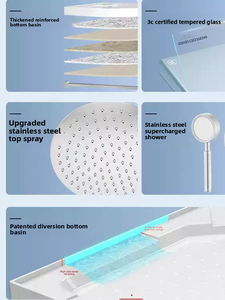 Cabine de salle de bain intérieure urbaine moderne Système de douche pluie intégré tout-en-un Cadre coulissant Salle de douche intégrée de style campagnard - Product Image 4
