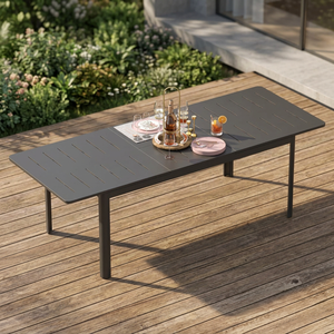 Mesa de Comedor Moderna y Cómoda de Aluminio Marrón, Impermeable, Plegable y Extensible, Marca CGT5, 1 Año de Garantía, para Uso en Exteriores y Parques - Product Image 4