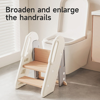Tabouret pliant en plastique pour bébé et tout-petit, avec repose-pieds, réglable en hauteur, pour le lavage des mains et du visage dans la salle de bain