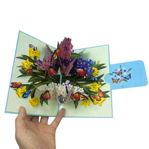 Tarjeta de felicitación de flor de mariposa 3D tridimensional transfronteriza Día DE LA MADRE Cumpleaños Día de San Valentín Regalo Artesanía de papel - Product Image 3