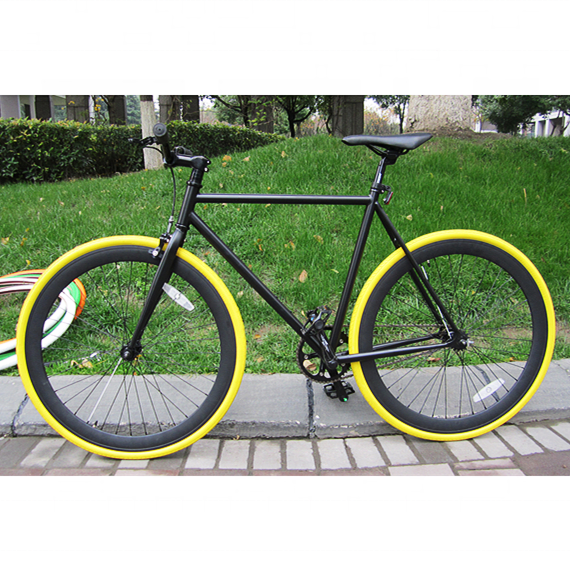 700C Hot Sale With Yellow Tire Road Bike Fixed Gear Bicycle