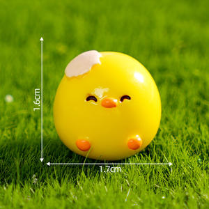 Miniatura de paisaje, pollito de cáscara de huevo simple y lindo, resina pintada a mano, decoración DIY, mini adorno de resina para escritorio - Product Image 6