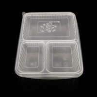 Boîte à lunch Bento 3 compartiments, boîtes d'emballage à emporter, contenants en plastique jetables