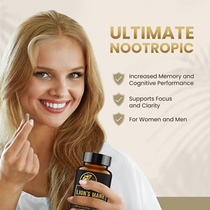 Extracto de seta de cola de pavo de etiqueta privada, suplemento cerebral de Reishi rojo nootrópico, cápsulas blandas de seta de León de 1500mg - Product Image 3