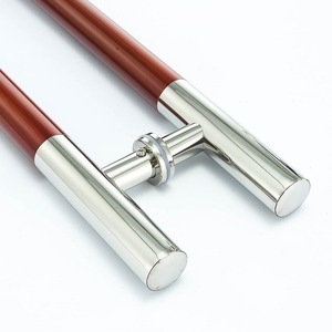 มือจับประตูอาร์โน สแตนเลส ลายไม้ สำหรับประตูบานเลื่อน ติดตั้งง่าย - Product Image 1