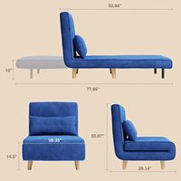 Chaise de couchage lit 3-en-1 Chaises convertibles lits literie canapés avec dossiers réglables chaises spécialisées canapé-lit