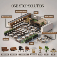 Ensemble de mobilier de style crème pour salon de thé, table, chaise, banquette, comptoir de bar, aménagement commercial pour magasin de boissons, pâtisserie