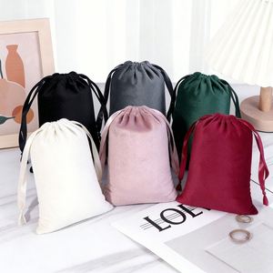 Sacs à cordon en velours personnalisés pour bijoux et écouteurs, anti-poussière, imprimés, vente en gros, pochettes noires - Product Image 3