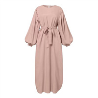 Modische Elegante Türkische Afrikanische Islamische Damen Langarm-Abaya Muslimisches Bescheidenes Kleid