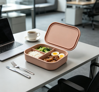 Boîte à bento en silicone de 1300 ml réutilisable, contenant à lunch à 3 compartiments, pour adultes, compatible micro-ondes, lave-vaisselle et congélateur