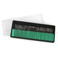 30 pièces de pointe de meulage diamant gravure sculpture polissage pour verre pierre de jade 2.35/3mm foret outil rotatif