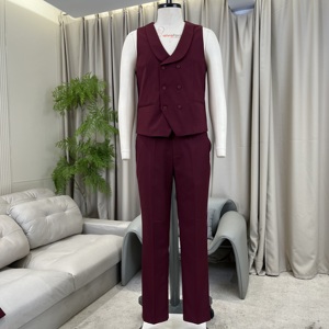 <span class=keywords><strong>Costume</strong></span> d'Affaires Sur Mesure JXKRSZF pour Homme, Uniforme de Designer Personnalisé, Coupe Slim, <span class=keywords><strong>Costume</strong></span> <span class=keywords><strong>Rouge</strong></span> <span class=keywords><strong>Bordeaux</strong></span> pour Occasions Formelles d'Entreprise - Product Image 3