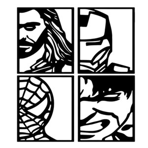 Avengers Face ritratti Set Geometric Framed supereroi Wall Decor Spiderman <span class=keywords><strong>Thor</strong></span> Hulk Ironman Wall Hanging Wall Arts - Product Image 2
