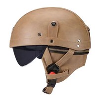 Helm Half Face Vintage Retro ABS dengan Visor Cepat Lepas dan Berwarna Otomatis untuk Skuter Listrik Unisex Semua Musim DOT/ECE