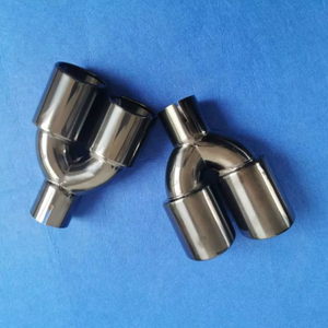 Entrée de 2.5 pouces et sortie de 3.5 pouces Embout d'échappement double Embout d'échappement en titane noir Embout d'échappement en acier inoxydable Silencieux d'échappement - Product Image 5