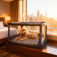 Cage pliable pour chien à parois souples en tissu Oxford, chenil pliable pour chiens de taille moyenne, utilisation intérieure et extérieure, sac de transport portable