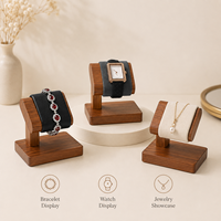 Organisateur de montres élégant en bois massif fait main, présentoir de comptoir moderne pour vitrine de magasin