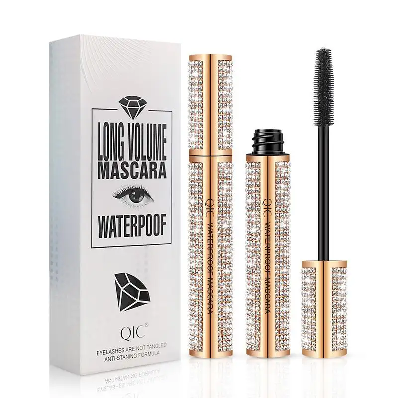 QIC Kim Cương Mascara Sao Không Thấm Nước Rimel 3d Mascara Cho Eyelash Extension Đen Dày Kéo Dài Lashes Eye Mỹ Phẩm