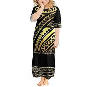 Hete Verkoop Hawaiiaanse Tropische Stijl Ontwerp O Nek Kids Puletasi Set Op Maat <span class=keywords><strong>2</strong></span> Stuks Meisjes Twee <span class=keywords><strong>2</strong></span>-delige Outfits Sets Jurk Voor Meisje - Product Image 5