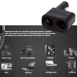 12V doble toma de corriente divisor de encendedor de cigarrillos - Product Image 5