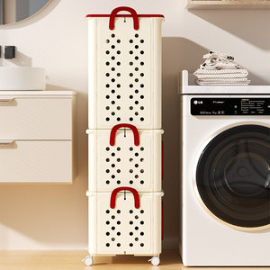 Foldable Plastic Large-Capacity Laundry <strong>Basket</strong> with Modern Minimalist Design for Home Bathroom Clothes <strong>Storage</strong> - Product Image 3