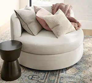 Sofa Set Living Room Black Chair Indoor Furniture Upholstered Swivel Armchair