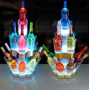Richshining Nouvelle Arrivée <span class=keywords><strong>Grande</strong></span> Capacité <span class=keywords><strong>Tour</strong></span> à Champagne LED 3 Niveaux Seau à Glace LED Présentoir à Bouteilles LED pour Bar Mariage Fête - Product Image 1