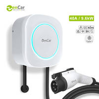 Estación de Carga para Vehículos Eléctricos Zencar Wmini Wallbox 9.6KW Tipo 1 NACS, Cargador Inteligente con Aplicación para Autos Estadounidenses