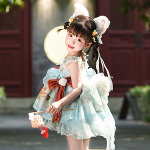 Gonne Tutu Lolita stile dolce da ragazza stile Tang cinese principessa con decorazione in pizzo per cartoni animati estivi - Product Image 3