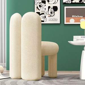 Modern Minimalist Dressing <b>Stool</b> Cream Color Bedroom <b>Makeup</b> Chair Light Luxury Designer Style - Product Image 1