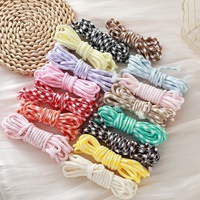 Gantungan Kunci Houndstooth Paracord 5mm Tali Polyester Kepang Warna-warni DIY Tali Tas Y2K Aksesoris Lanyard Selempang Keren Manis