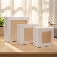 Boîtes en papier kraft rigide blanc personnalisées pour la Saint-Valentin, emballages cadeaux recyclables pour boulangerie, pâtisseries et confiseries