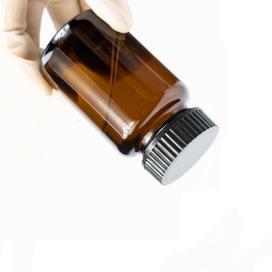 Vente en gros de bouteilles en verre ambré à large ouverture de différentes tailles avec couvercle en <span class=keywords><strong>plastique</strong></span> noir - Product Image 4