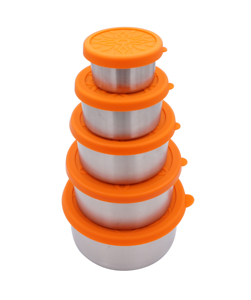 Stainless Steel Food Containers Stackable Metal Storage Nesting Containers Set with Leakproof Silicone Lids BPA Toxin Free