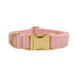 Ensemble collier et harnais pour chien en velours rose en velours côtelé en acier inoxydable, laisse réglable pour la promenade des chiens - Product Image 3