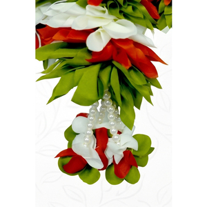 Guirnalda de Flores Artificiales Blancas y Naranjas, Decorativa, Colgante, para Bodas, Festivales, Templos, Decoración Floral para el Hogar - Product Image 2