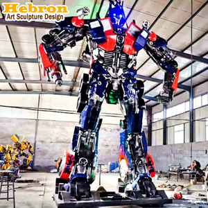 Sculpture de robot en métal transformable sur mesure, grand format, pour décoration d'entrée de portail extérieur, statue pour parc - Product Image 1