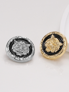 Cao Cấp 20Mm Kẽm Hợp Kim Nút Tinh Tế Thủ Công 3D Tiger Đầu Thiết Kế Cao Cấp Sang Trọng Phụ Kiện Thời Trang Cho Hàng May Mặc - Product Image 5