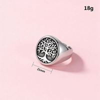 Neue Coole Vintage-Ringe für Herren mit Lebensbaum-Muster CNC-Graviert Persönliche Edelstahl-Punk-Ringe Großhandel